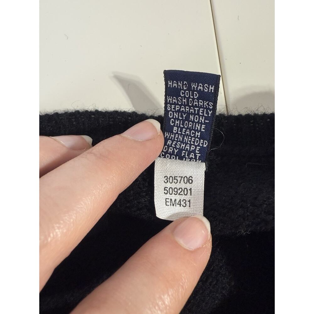 Gap Large Wool Sweater Black Basic Staple Normcore Cozy Lounge Layer Classic - Picture 4 of 9